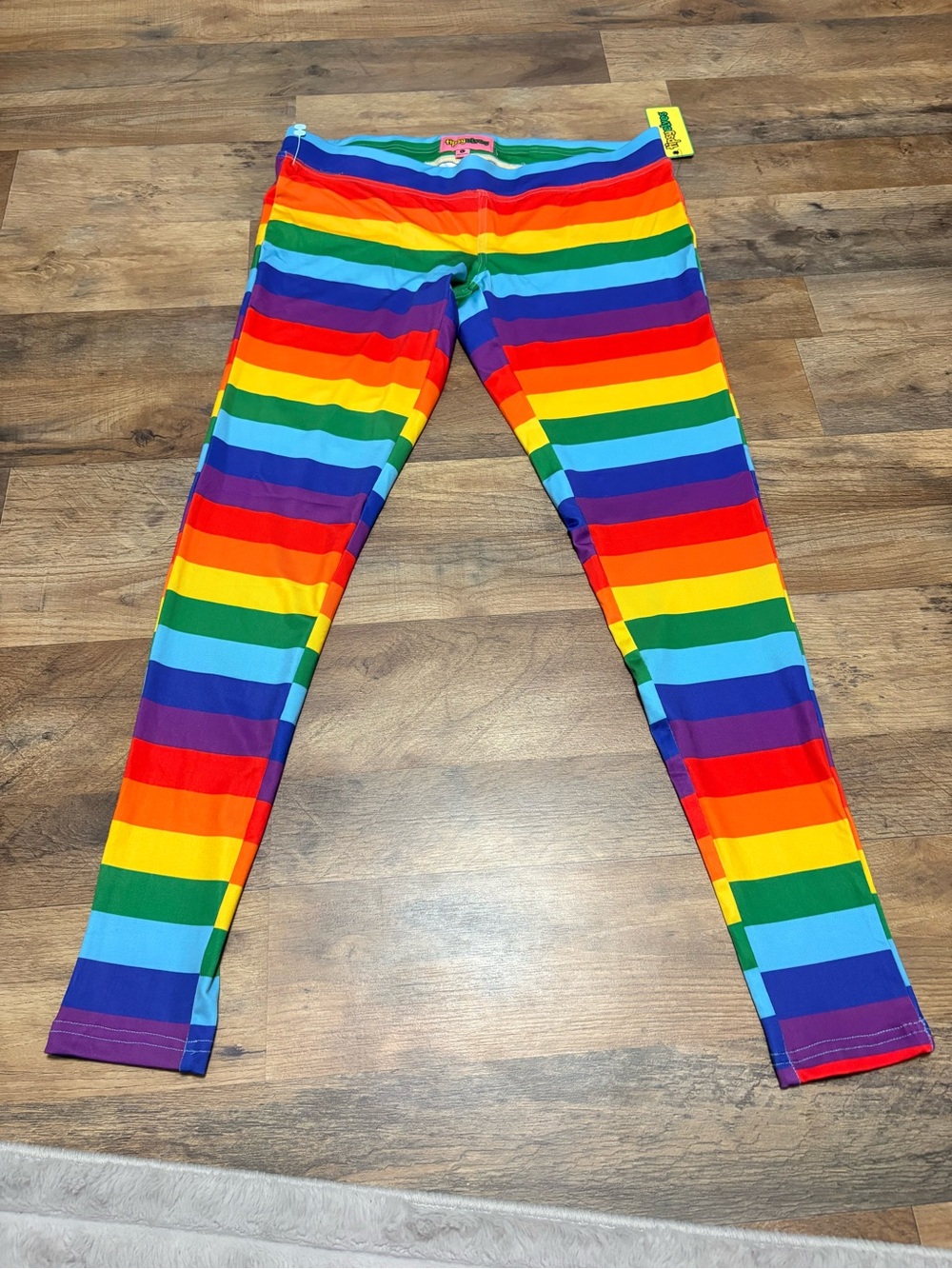 NWT Tipsy Elves Rainbow Leggings Size Large Multicolor Pride Festival Stretch Pa